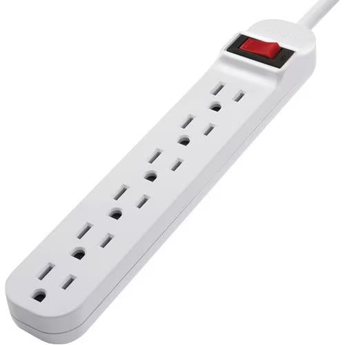 Belkin F9P609-05R-DP 5Ft Corded Heavy Duty 6 Outlets Power Strip White