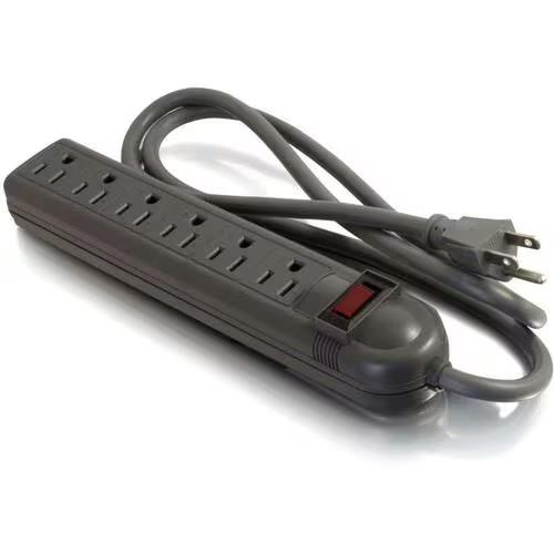 C2G 29300 4Ft 6 Outlets Power Strip Surge Suppressor 15A 1875W 14AWG Black