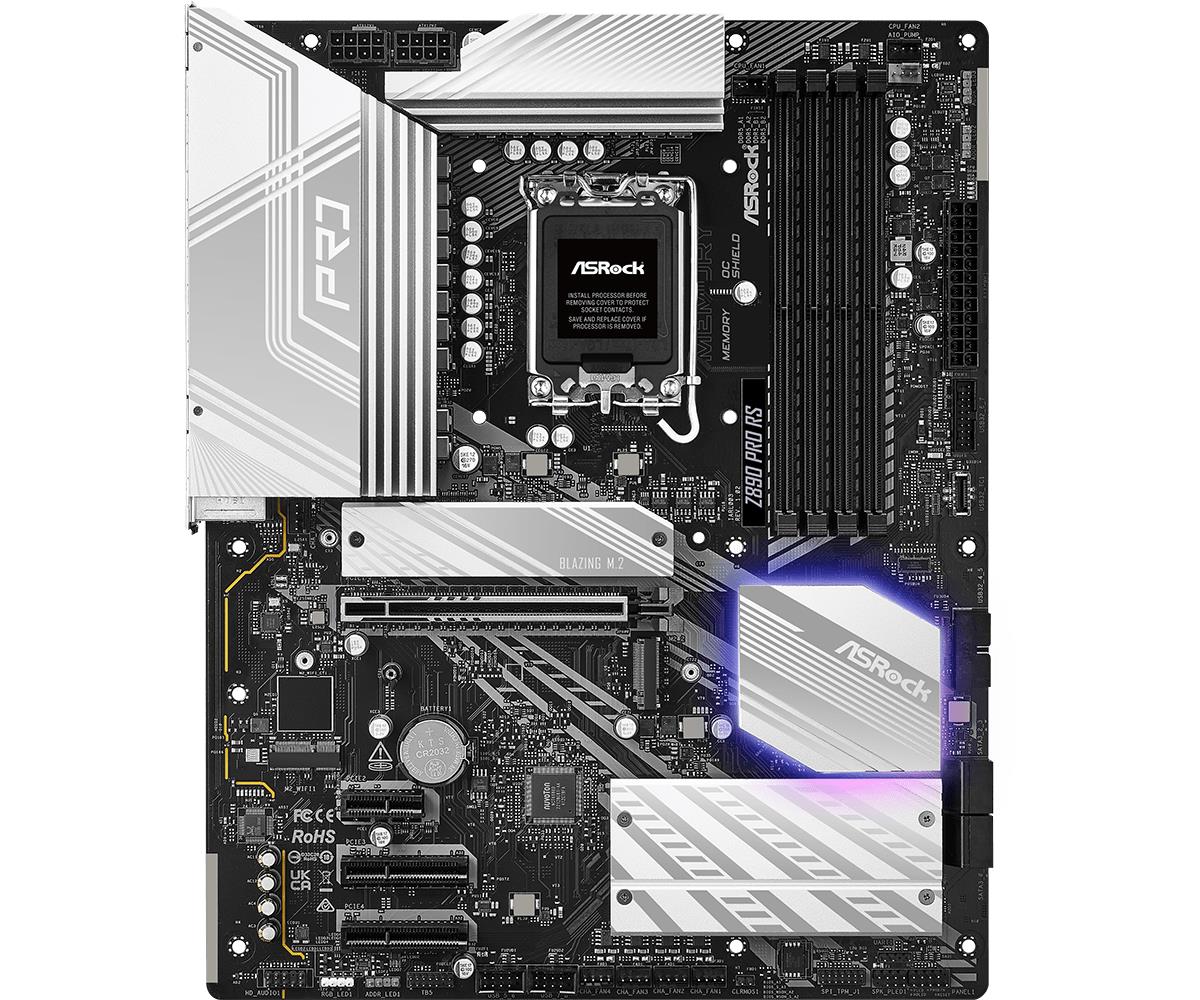 ASRock Z890 PRO RS MB Intel Core LGA1851 DDR5 2.5 LAN HDMI DP RAID HDMI DP ATX