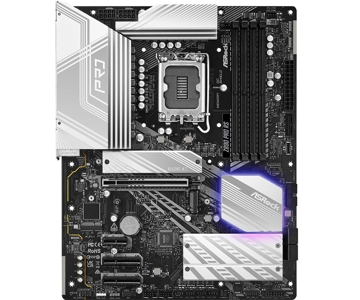 ASRock Z890 PRO RS MB Intel Core LGA1851 DDR5 2.5 LAN HDMI DP RAID HDMI DP ATX