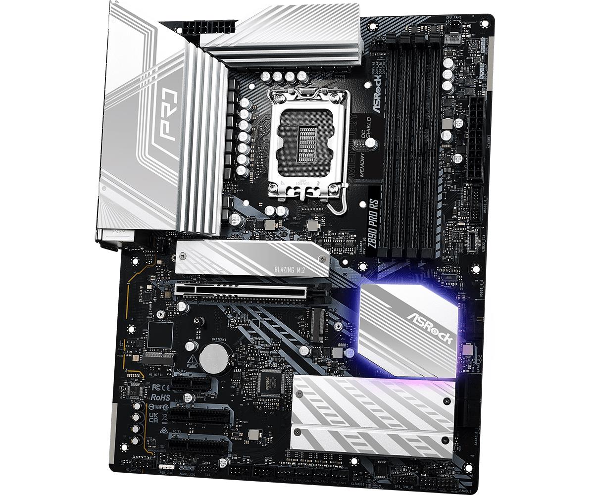 ASRock Z890 PRO RS MB Intel Core LGA1851 DDR5 2.5 LAN HDMI DP RAID HDMI DP ATX