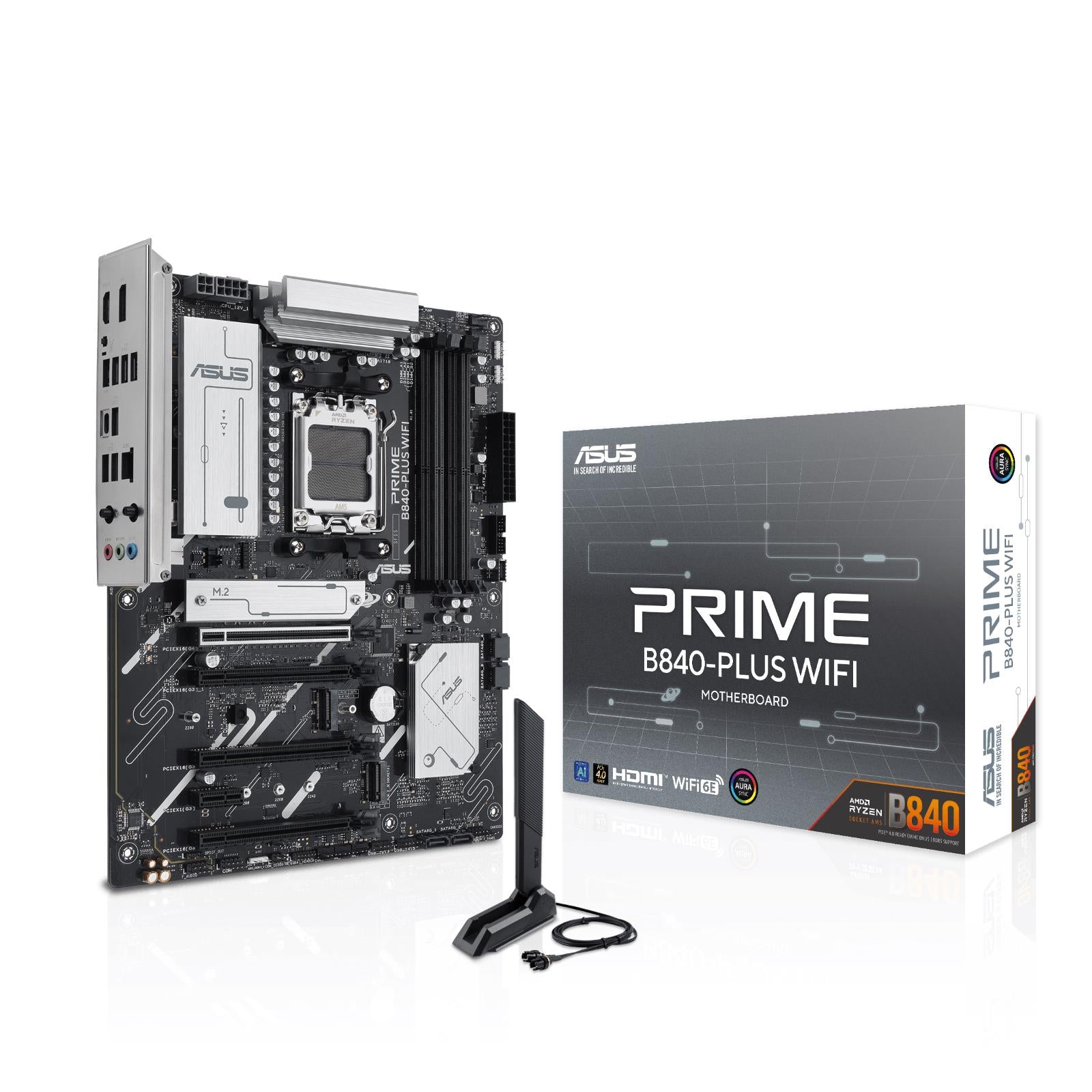 Asus PRIME B840-PLUS WIFI AMD Ryzen AM5 4-DDR5 DP HDI- M.2 SATA 2.5Gb-ETH BT ATX
