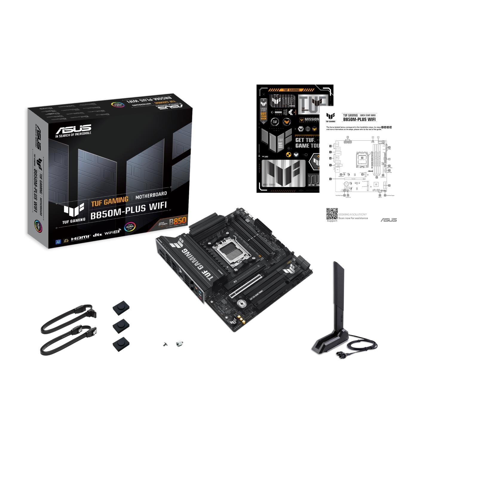 Asus TUF GAMING B850M-PLUS WIFI AMD AM5 4-DDR5 DP HDI- M.2 SATA 2.5Gb-ETH ATX