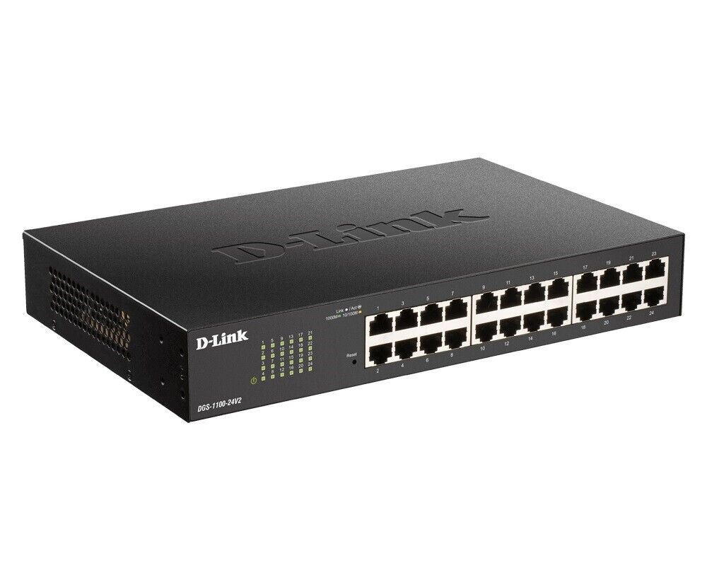 D-Link DGS-1100-24V2 24 Port Smart Web Managed Gigabit Metal Switch Black