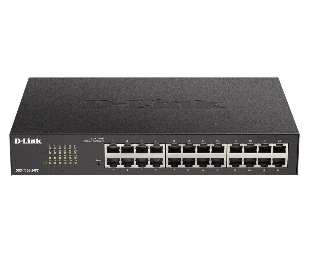 D-Link DGS-1100-24V2 24 Port Smart Web Managed Gigabit Metal Switch Black