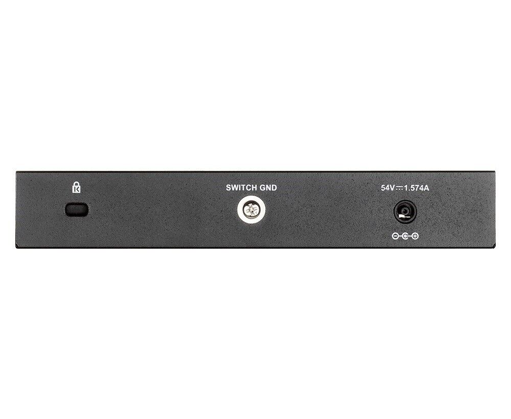 D-Link DGS-1100-08PV2 8 Port Smart Managed Gigabit PoE+ Switch 64W Metal Black