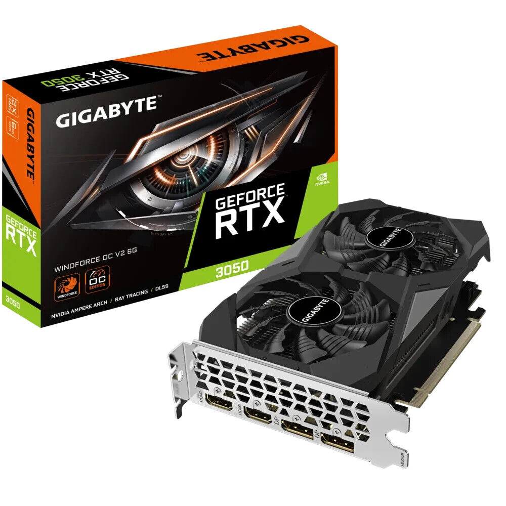 Gigabyte GV-N3050WF2OCV2-6GD WINDFORCE GeForce RTX3050 6GB DP HDMI Graphics Card