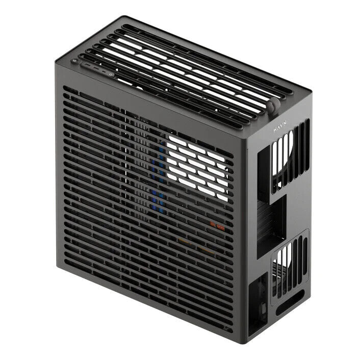 HAVN HS420-06 Central GPU Airflow 4-Storage-Bay Mid Tower Computer PC Case Black