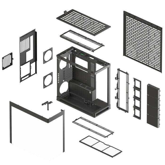 HAVN HS420-06 Central GPU Airflow 4-Storage-Bay Mid Tower Computer PC Case Black