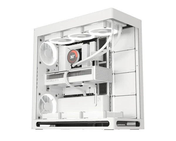 HAVN HS420-05 Central GPU Airflow 4-Storage-Bay Mid Tower Computer PC Case White