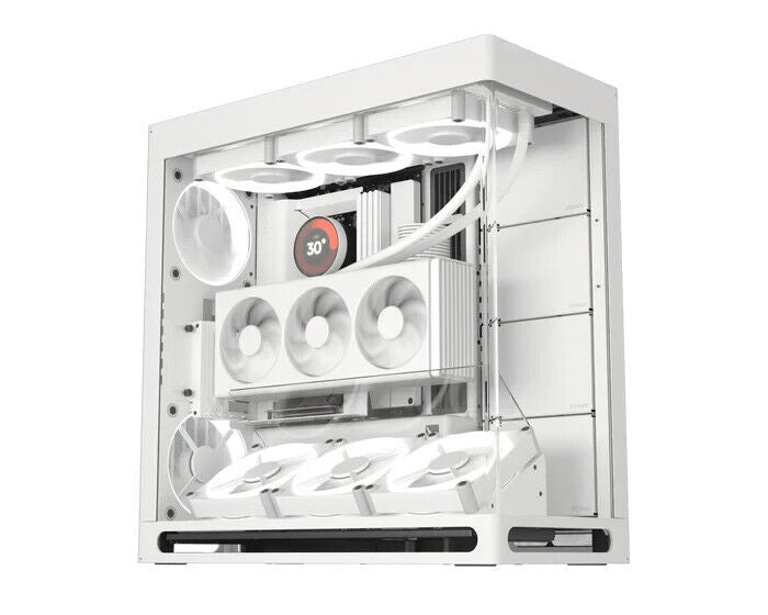 HAVN HS420-07 VGPU Vertical GPU Airflow 4-Storage-Bay Mid Tower PC Case White