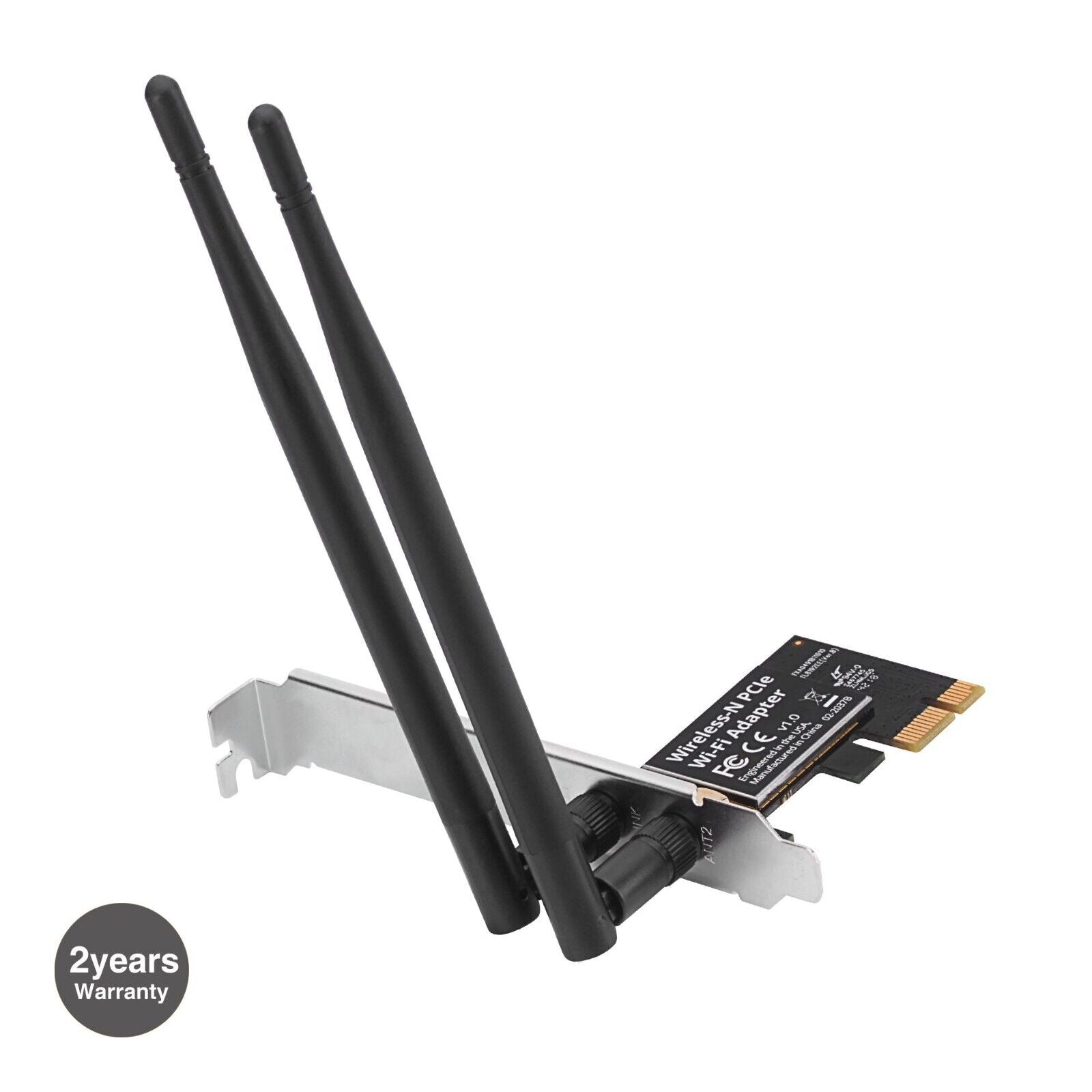 SIIG CN-WR0811-S2 2.4GHz PCIe WiFi Expansion PCIe Low Prof Card Adapter w 2 Ant