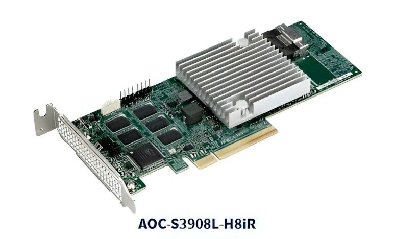 Supermicro AOC-S3908L-H8IR-16DD-O Low Profile PCIe 4.0 Gen 4 x8 Raid Adapter