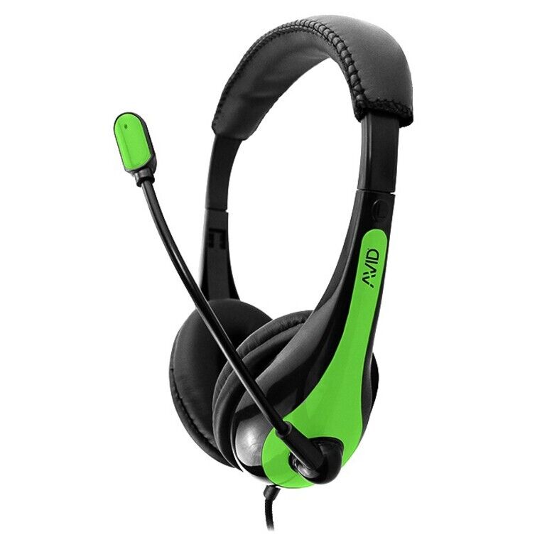 Avid 1EDUAE36GREEN AE-36 3.5mm Stereo Over the Head w Boom Mic Headset Green