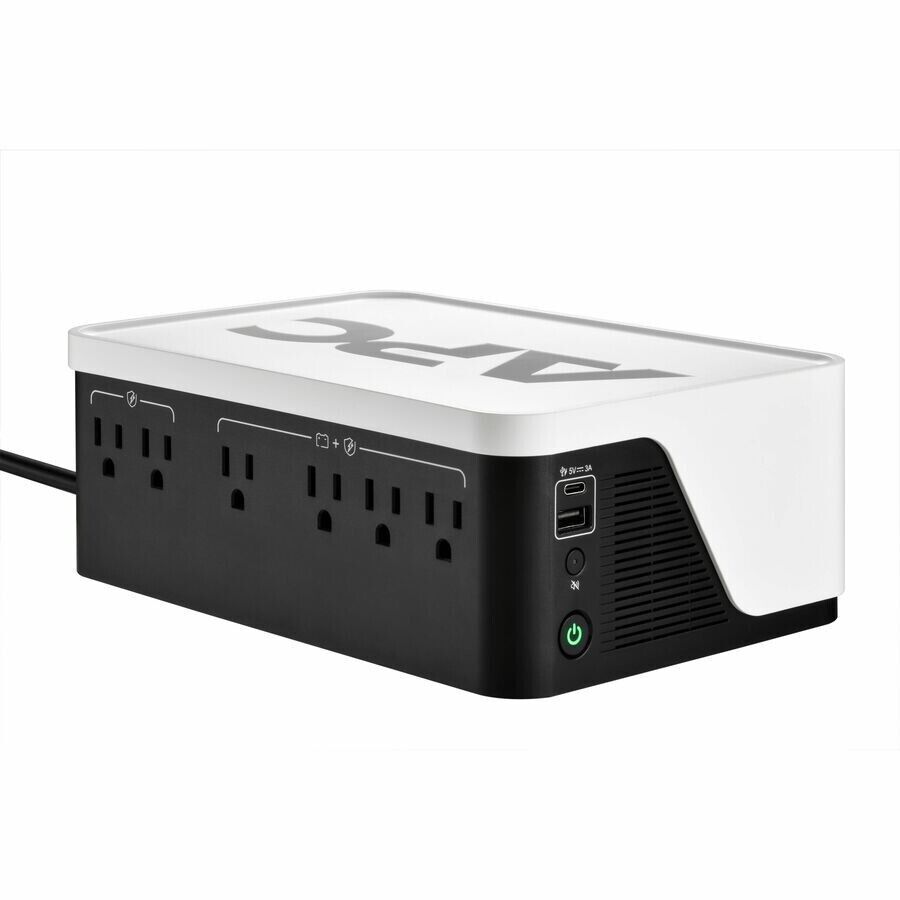 APC BE500G3 Back UPS Wall 6x NEMA 5-15R Outlets 500VA 300W 490J USB-C/A White