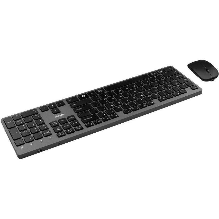 Adesso WKB-7300CB Wireless 112 Keys Easy Keyboard Mouse RF 1200dpi USB-C CoPilot