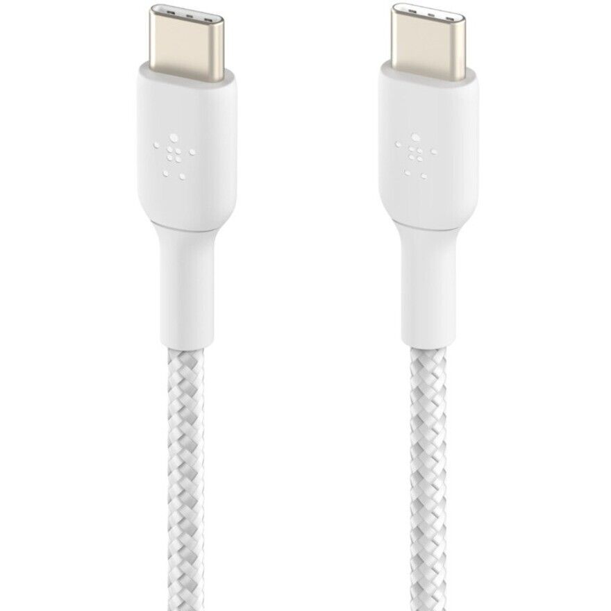 Belkin CAB004bt1MWH 3.3 Ft USB-C to USB-C Braided Cable for Power & Data White