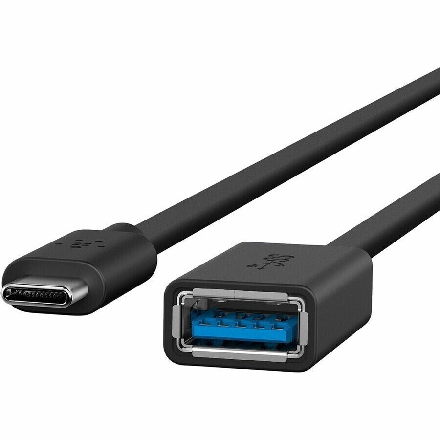 Belkin B2B150-BLK 6 Ft USB-C to USB-A 3.0 Slim Round Adapter Cable Black