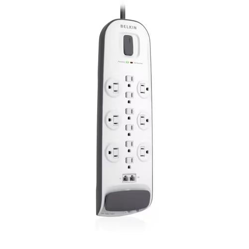 Belkin BV112234-08 8Ft 12-Outlets Surge Protector 3996J 15A RJ45 RJ11 Coax White
