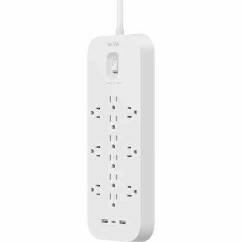 Belkin SRA007p12tt6 6Ft 12-Outlets Surge Protector USB-C/A 4000J Power Strip WHT