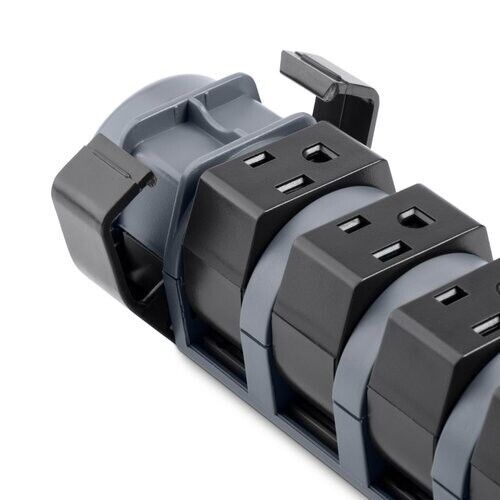 Belkin BP108200-06 6Ft 8-Outlets Surge Protector 1800J Flexible Pivot Plug Gray