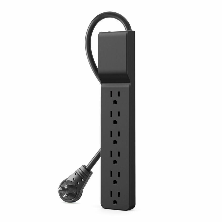 Belkin BSE600-06BLK-WM 6FT 6 Outlets Surge Protector 600J Rotating Plug Black