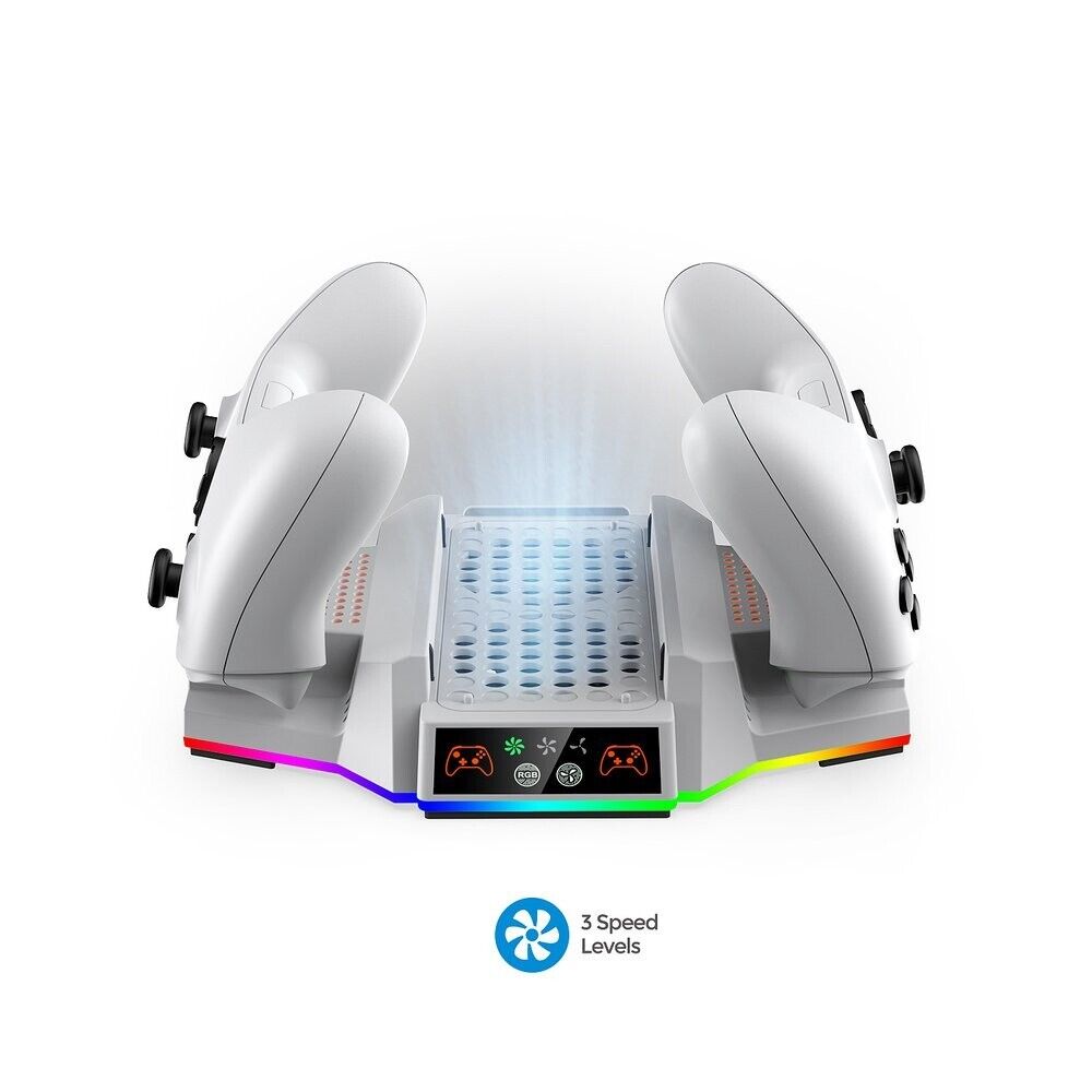 DOBE TYX-3612 WHITE XBOX SERIES S Console Grip Charging Stand w Ambient Lighting