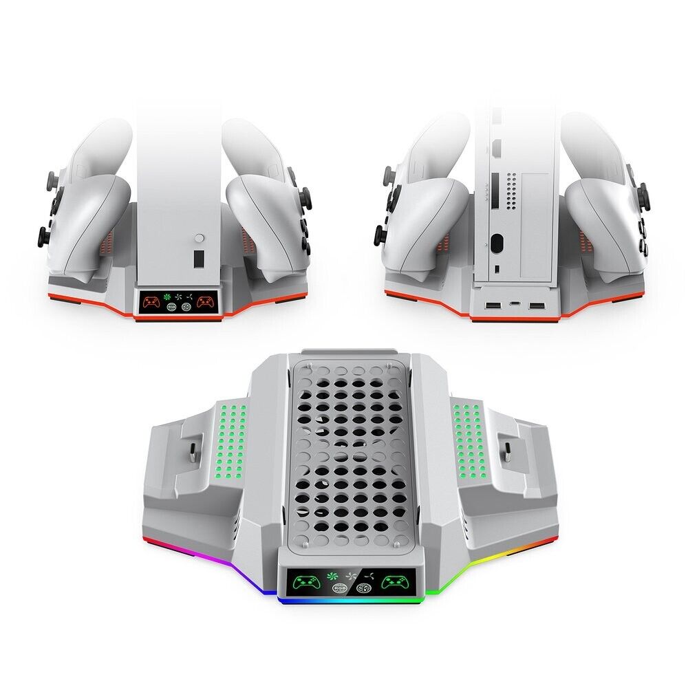 DOBE TYX-3612 WHITE XBOX SERIES S Console Grip Charging Stand w Ambient Lighting