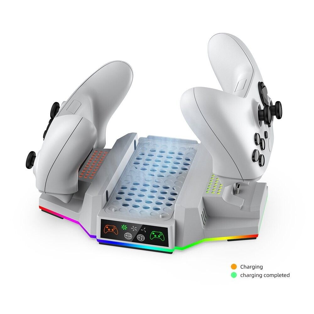 DOBE TYX-3612 WHITE XBOX SERIES S Console Grip Charging Stand w Ambient Lighting