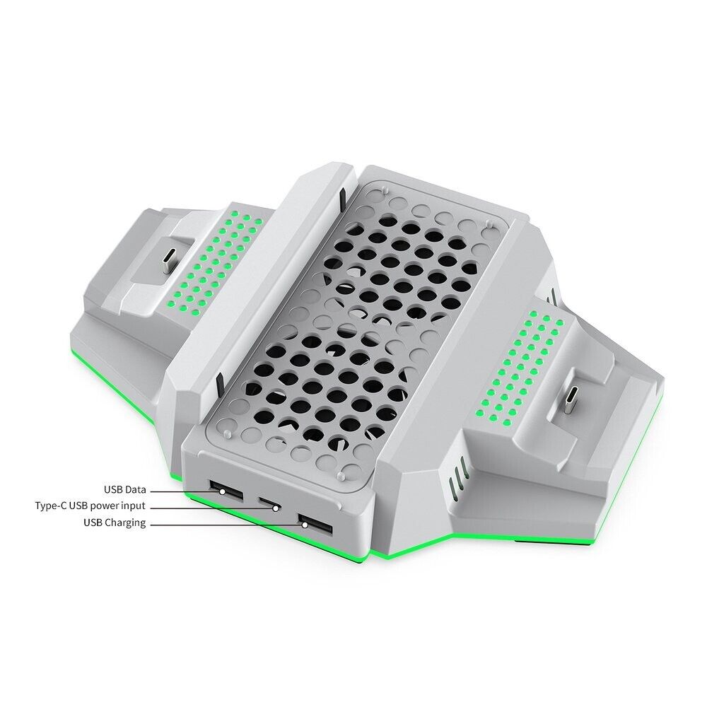 DOBE TYX-3612 WHITE XBOX SERIES S Console Grip Charging Stand w Ambient Lighting