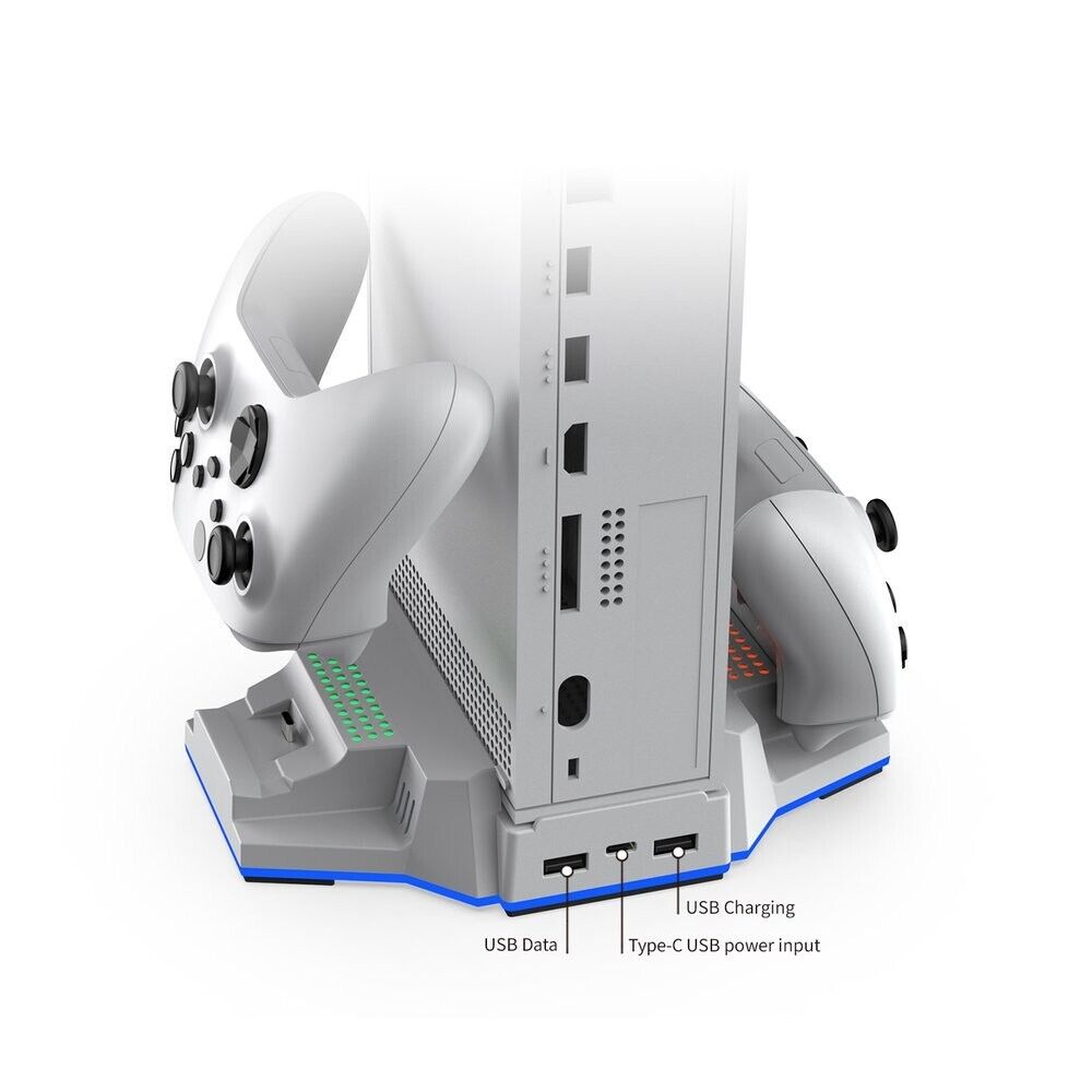 DOBE TYX-3612 WHITE XBOX SERIES S Console Grip Charging Stand w Ambient Lighting