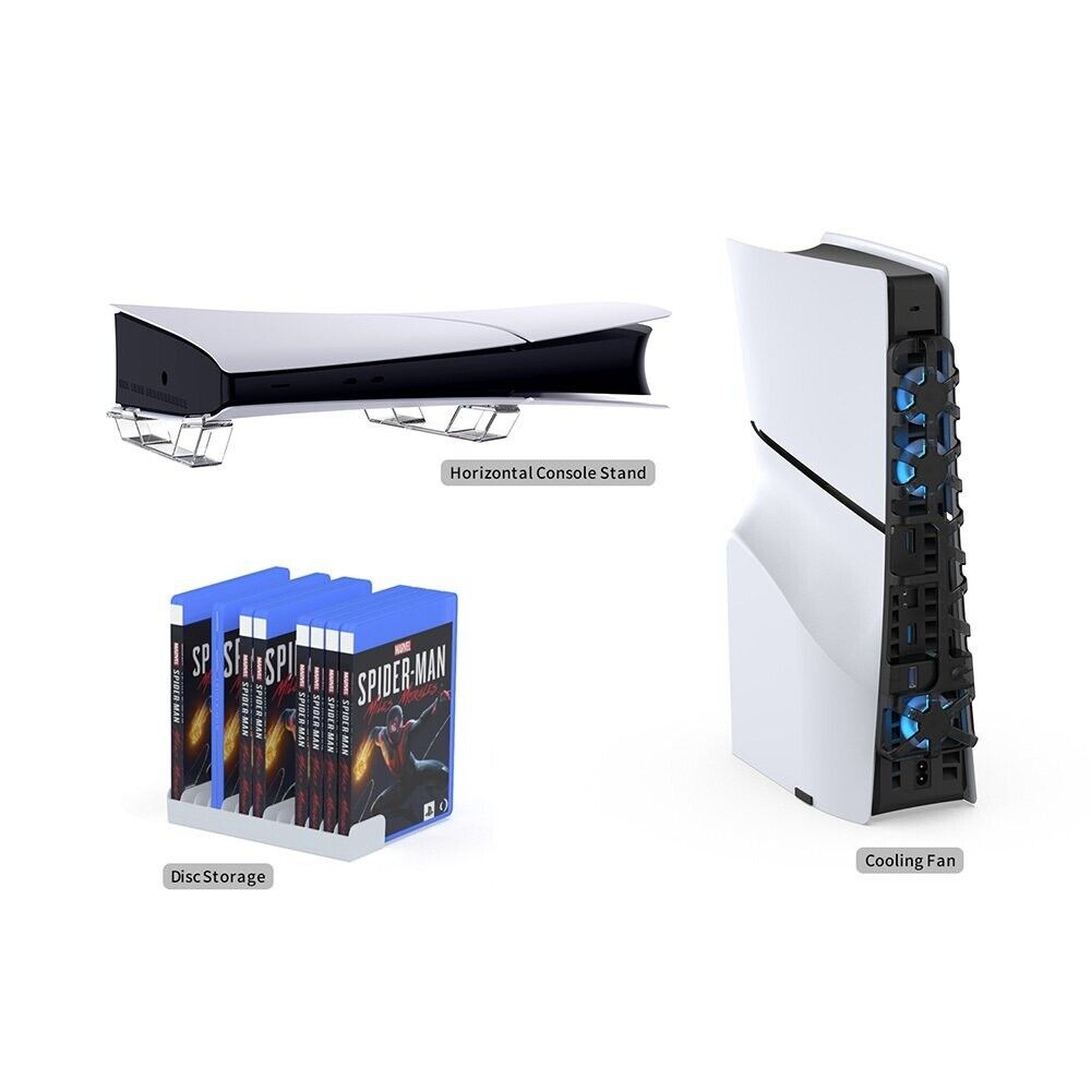 DOBE TP5-35129 - 3-in-1 PS5 Slim Kit comes with PS5 SLIM Horizontal Bracket