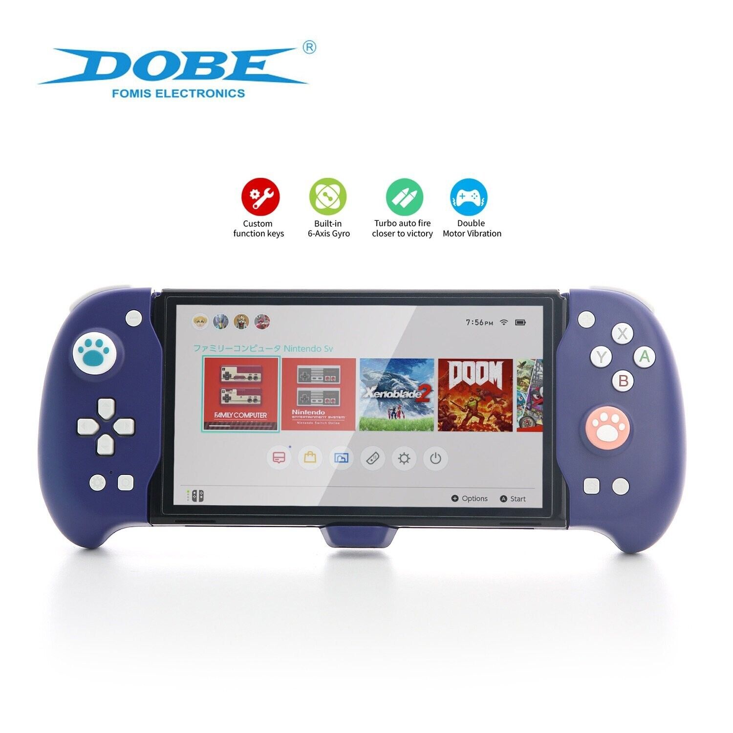 DOBE TNS-1188B Hall Effect Plug-play Handheld Mode SWICTH Controller w Kickstand