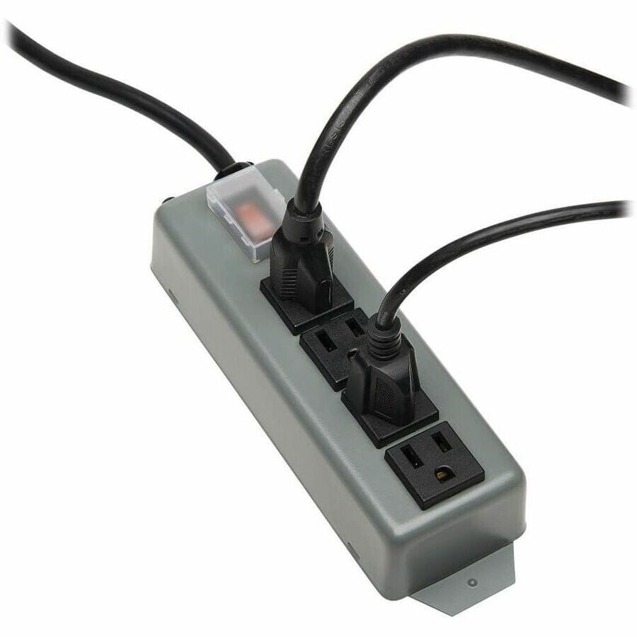 Eaton UL603CB-6 4-Outlet Industrial Heavy Duty Power Strip w 6Ft Cord Lock Cover