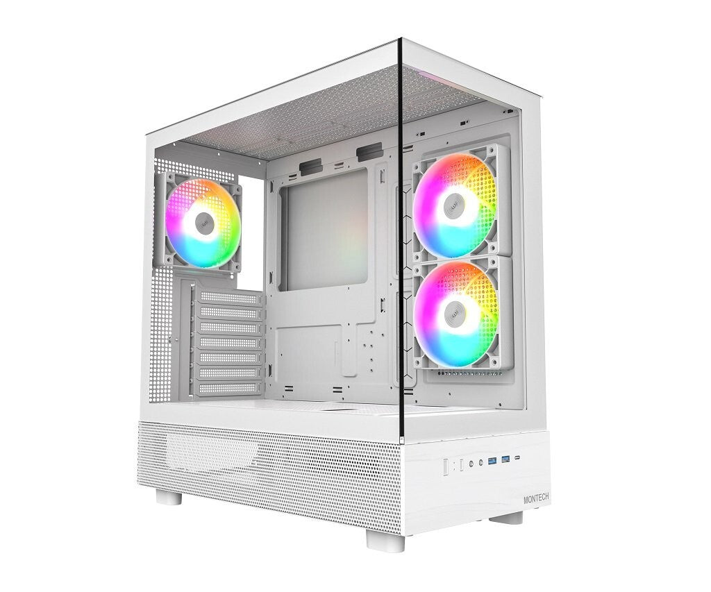 Montech XR-W XR ATX Mid-Tower PC Gaming Case 3 x 120mm ARGB PWM Fans Pre-Install