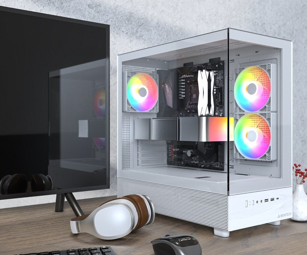 Montech XR-W XR ATX Mid-Tower PC Gaming Case 3 x 120mm ARGB PWM Fans Pre-Install