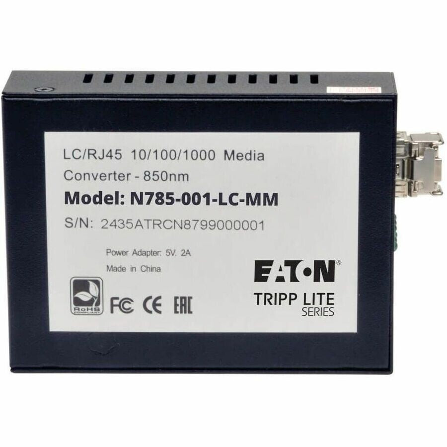 Eaton N785-001-LC-MM 0/100/1000 LC Multimode Fiber to Ethernet Media Converter