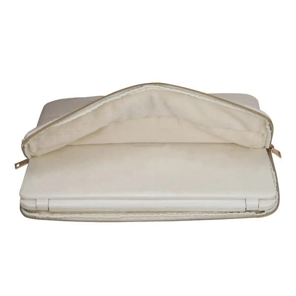 Sandy Lisa SLCPT-SLWT-15 16" Cape Town Notebook Sleeve Puffy Bag White Chrome