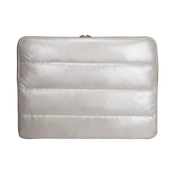 Sandy Lisa SLCPT-SLWT-15 16" Cape Town Notebook Sleeve Puffy Bag White Chrome