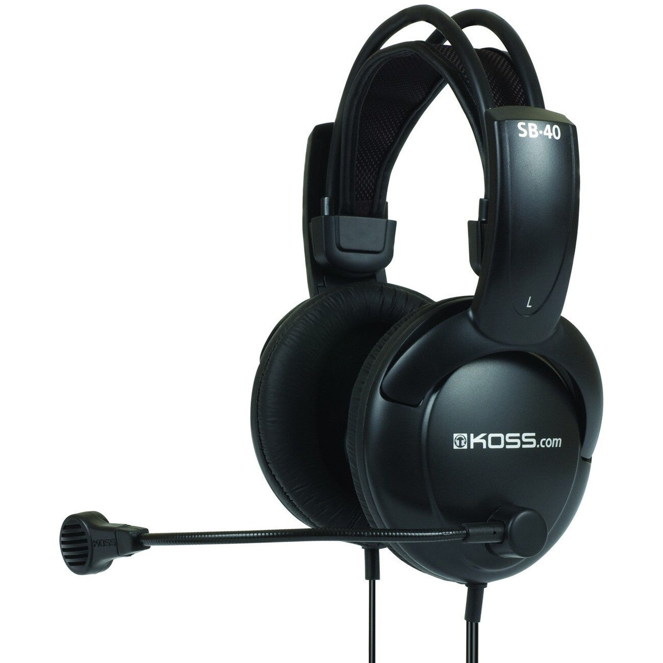 KOSS 194738 SB40 7.8Ft Gaming Stereo Over Head Headset Noise Can Mic 3.5mm Black