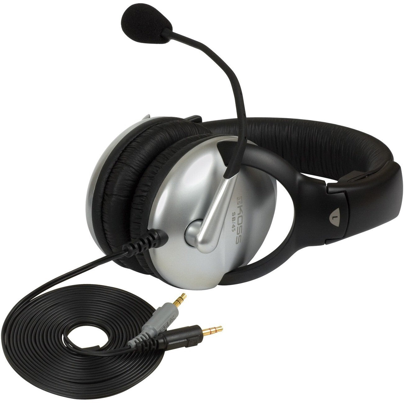KOSS 195679 SB45 8Ft Gaming Stereo Over Head Headset Noise Can Mic 3.5mm Black