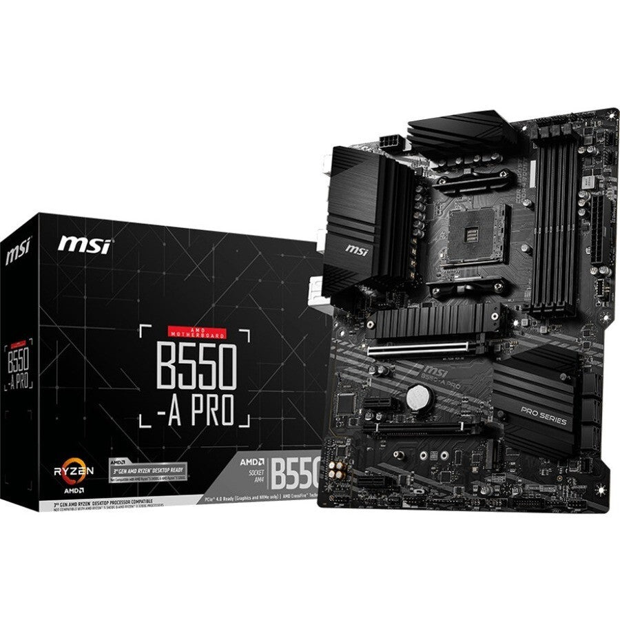 MSI B550APRO AMD B550 Socket AM4 4x DDR4 Gig-ETH HDI- DP SATA ATX Motherboard