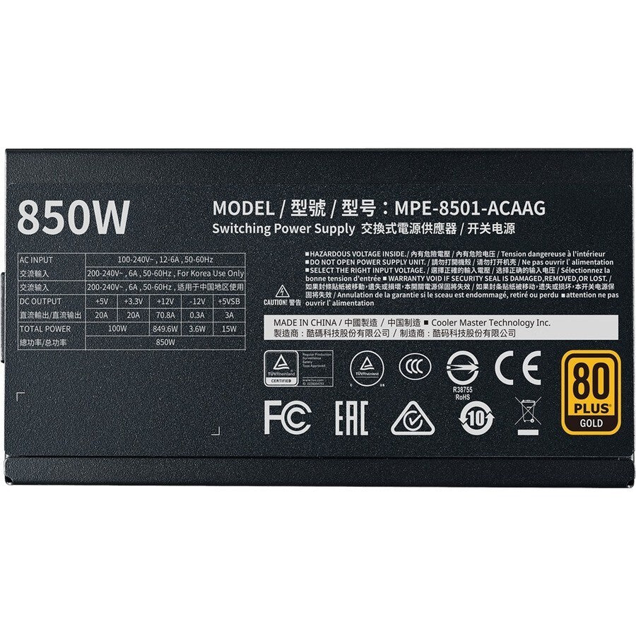 Cooler Master MPE-8501-AFAAG-US Full Modular 80 Plus Gold ATX Power Supply Unit