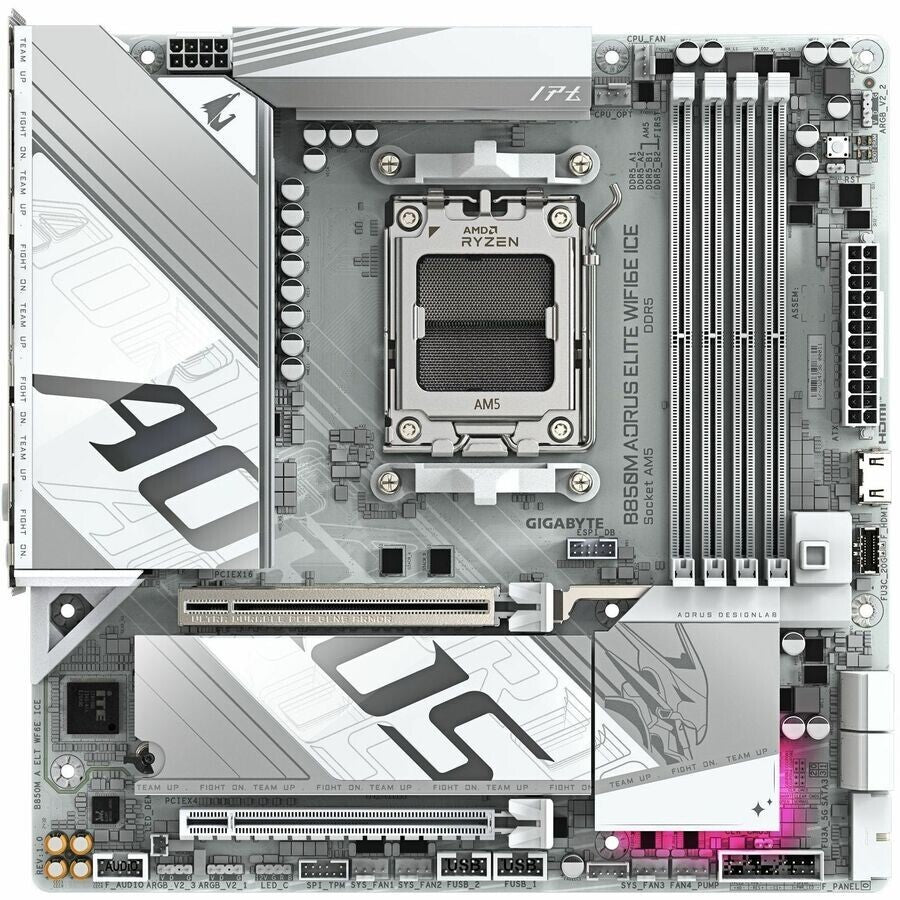 Gigabyte B850M AORUS ELITE WIFI6E ICE Gaming Desktop Motherboard AMD B850 - AM5