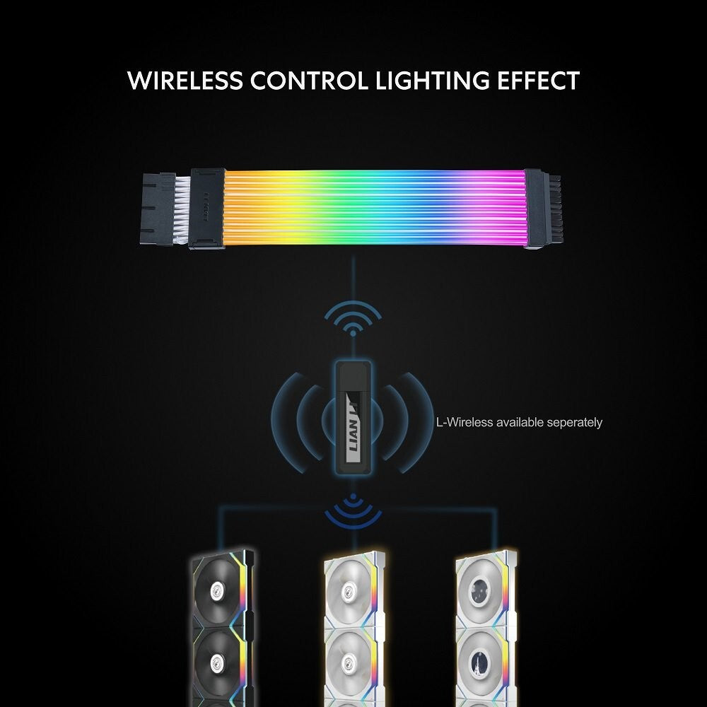 Lian Li PW24-1W-T Strimer Wireless 24 Pin - Connector Included - Addressable RGB
