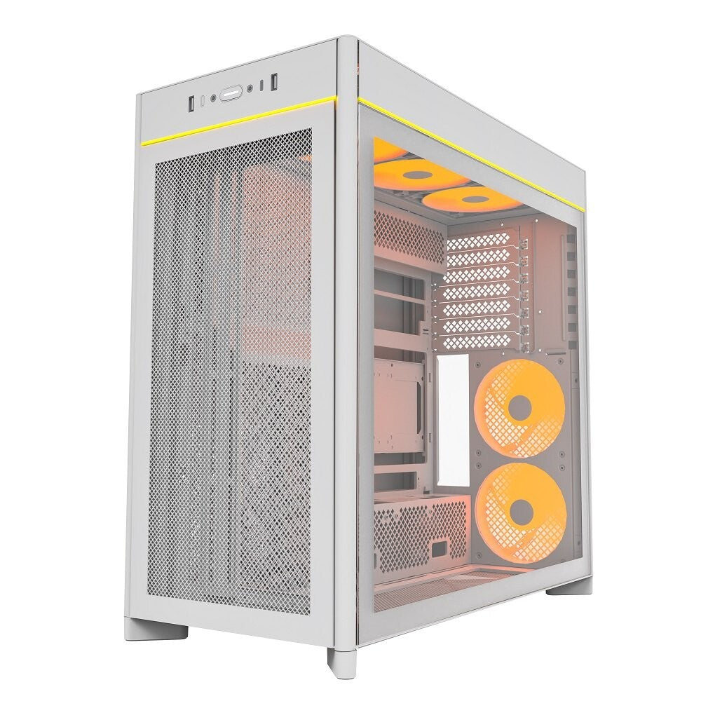 MONTECH HS01PW HS01 PRO, ATX Mid-Tower PC Case, Gaming PC, High-Airflow - White
