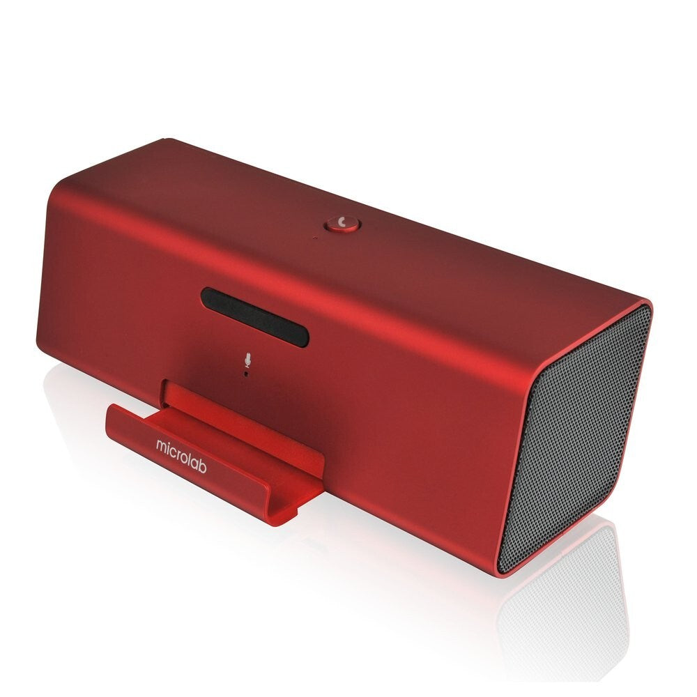 Microlab MD212RED MD212 Wireless Bluetooth Portable Stereo Speaker w/ Microphone