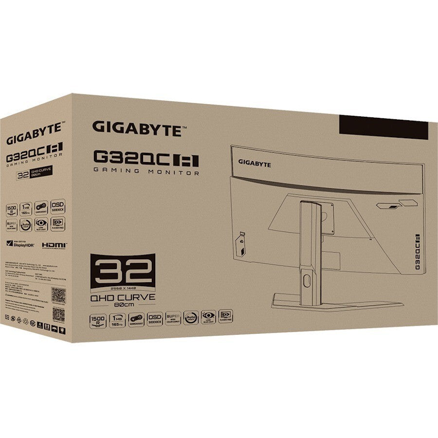 Gigabyte G32QC A-SA2 G32QC A 32" Class WQHD Gaming LCD Monitor - 350 Nit - 1 ms