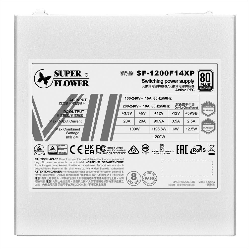 Super Flower SF-1200F14XP (WH) Leadex VII XP 1200W 80+ Platinum, Cybenetics