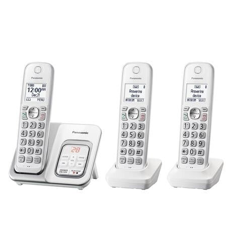 Panasonic KX-TGD833W 3 Handset DECT 6.0 Exp Cordless Phone